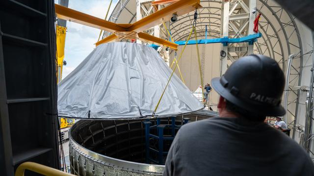 NASA image: SLS Payload Adapter Moved for Testing at NASA Marshall